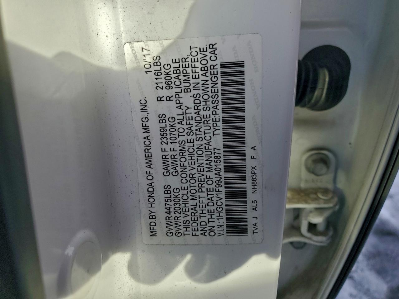 2018 HONDA ACCORD TOURING photo 12