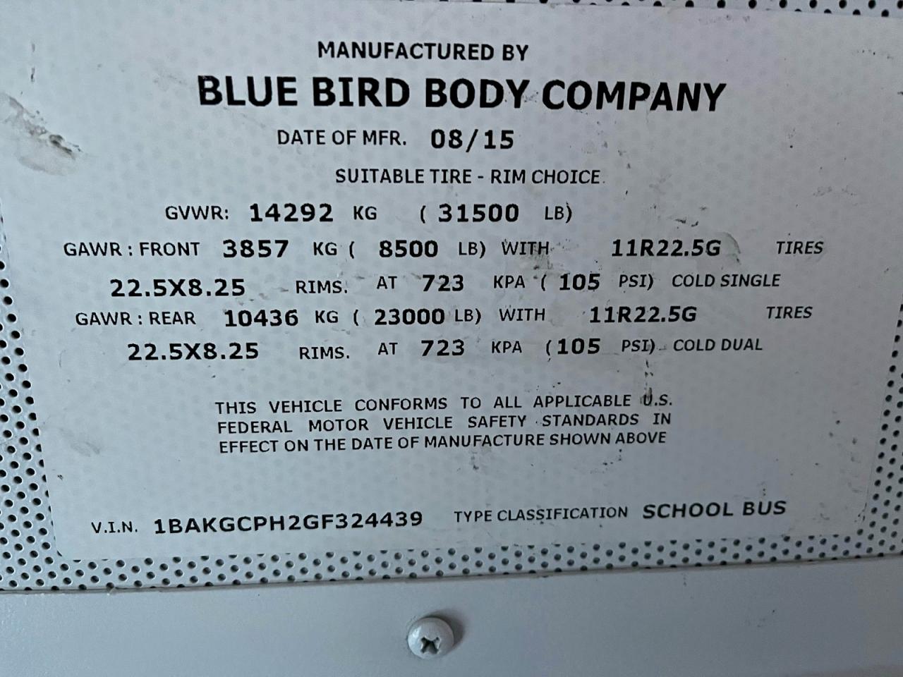 2015 BLZS SCHOOL BUS - TRANSIT VEHICLES SCHOOL BUS photo 10