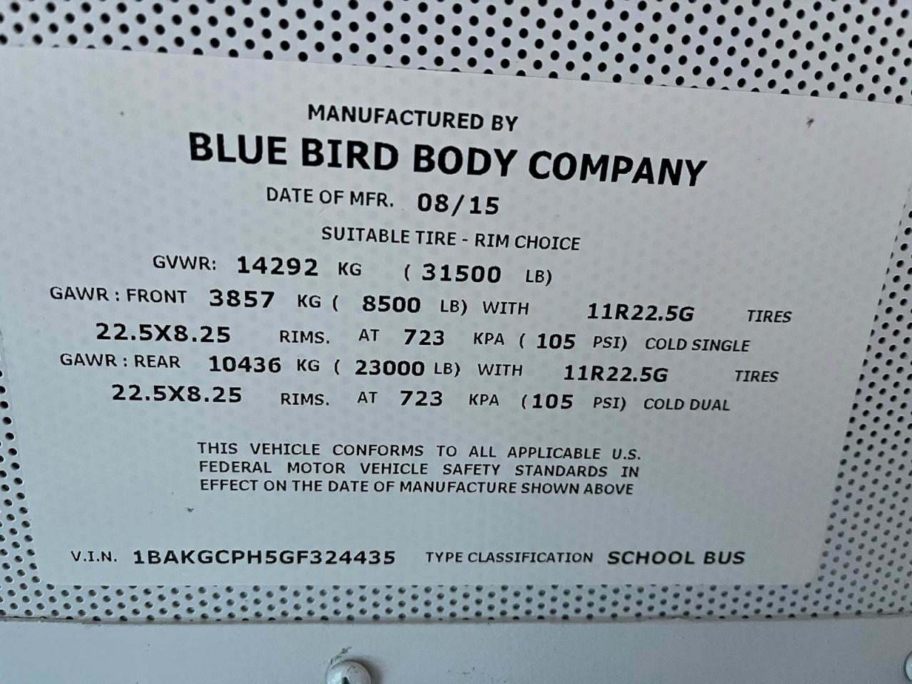 2015 BLZS SCHOOL BUS - TRANSIT VEHICLES SCHOOL BUS photo 10