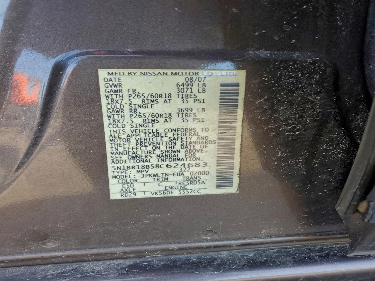 2008 NISSAN PATHFINDER LE photo 13