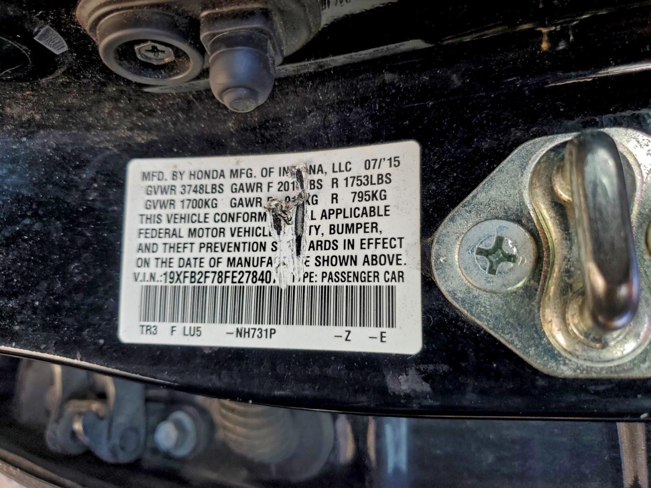 2015 HONDA CIVIC SE photo 12