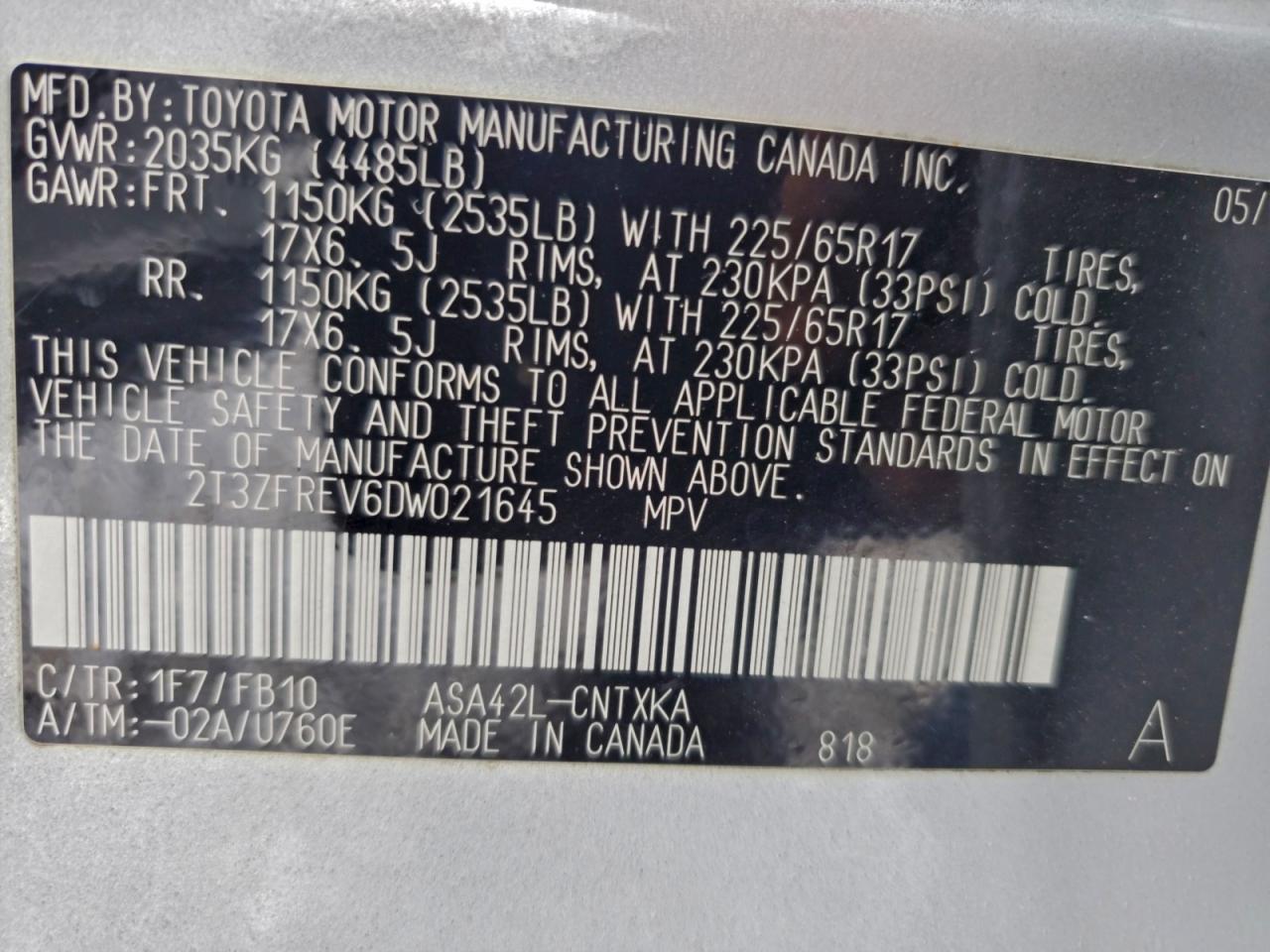 2013 TOYOTA RAV4 LE photo 13
