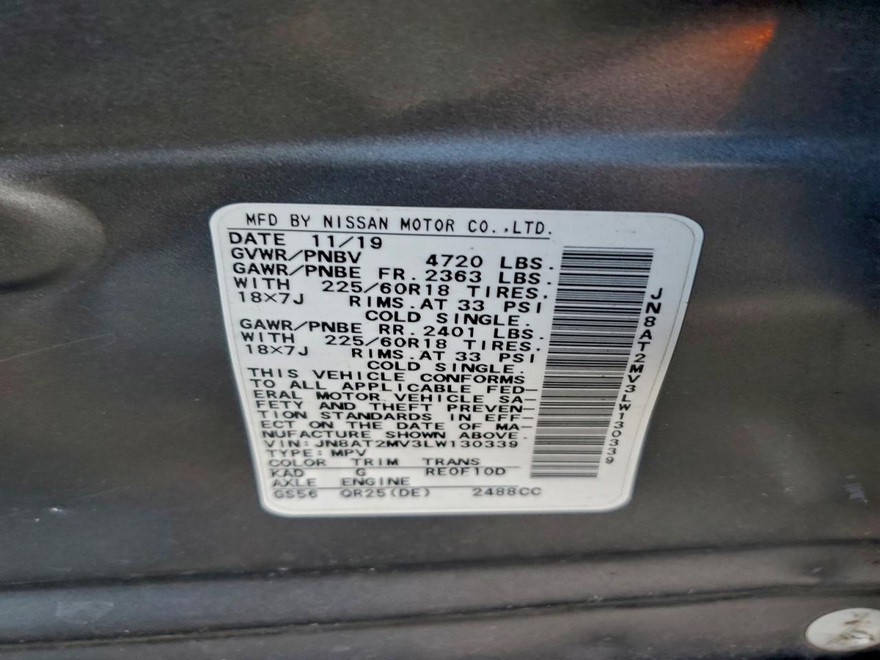 2020 NISSAN ROGUE S photo 37
