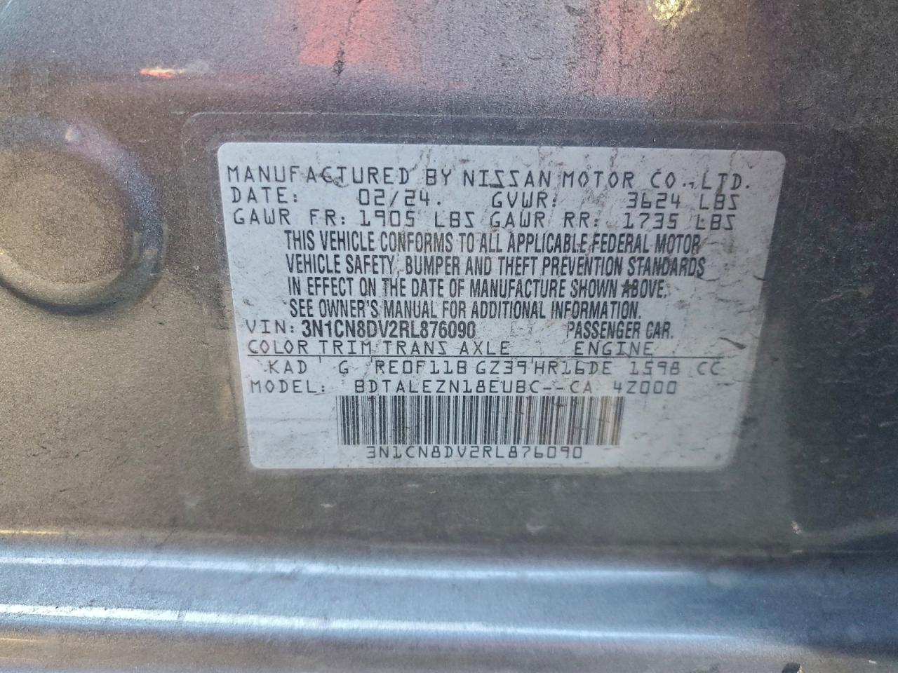 2024 NISSAN VERSA S photo 12