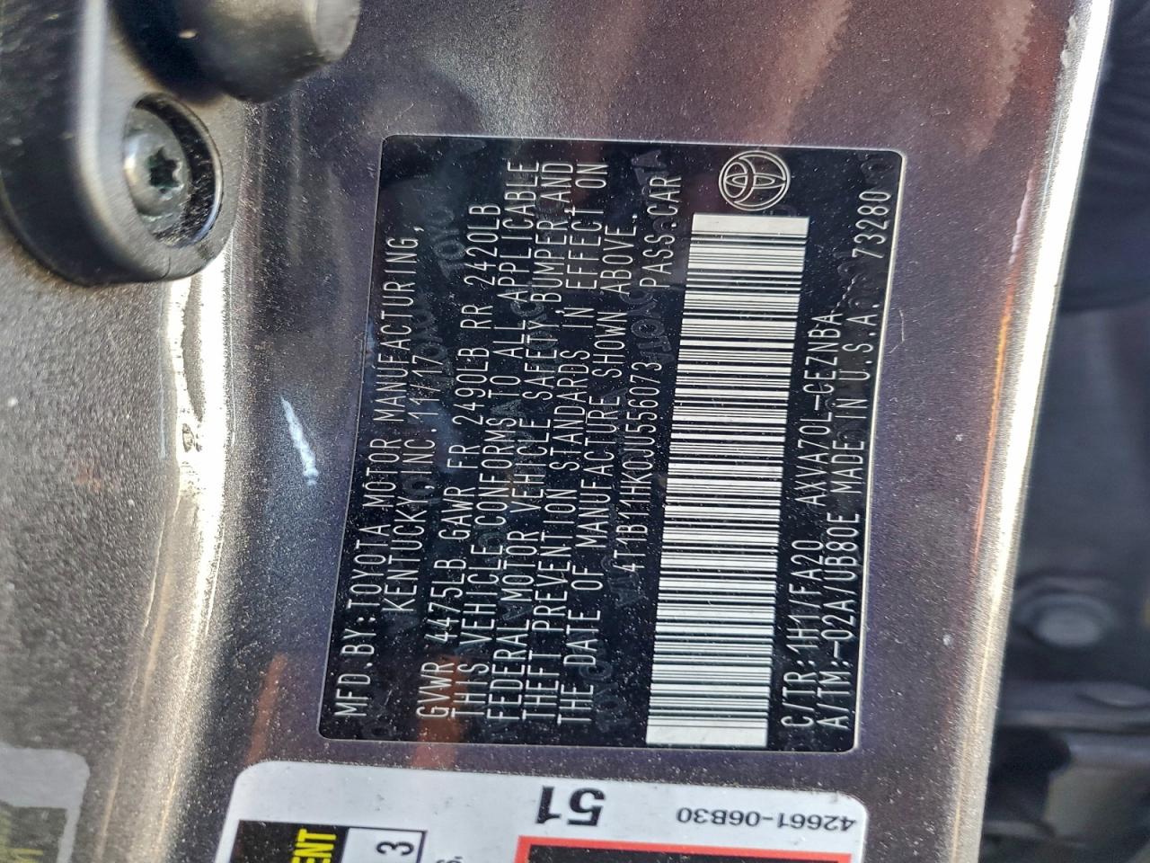 2018 TOYOTA CAMRY L photo 13