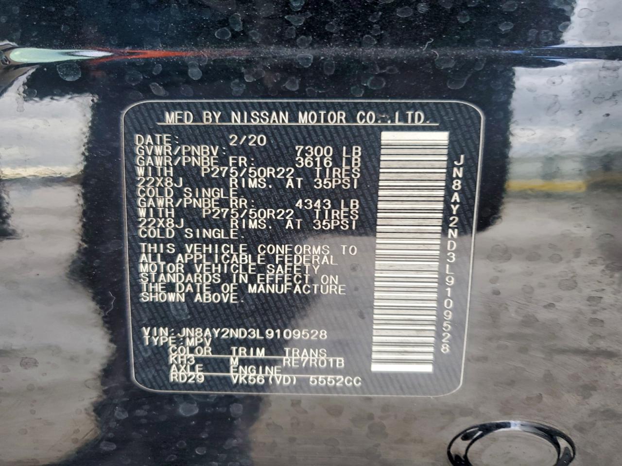 2020 NISSAN ARMADA SV photo 13