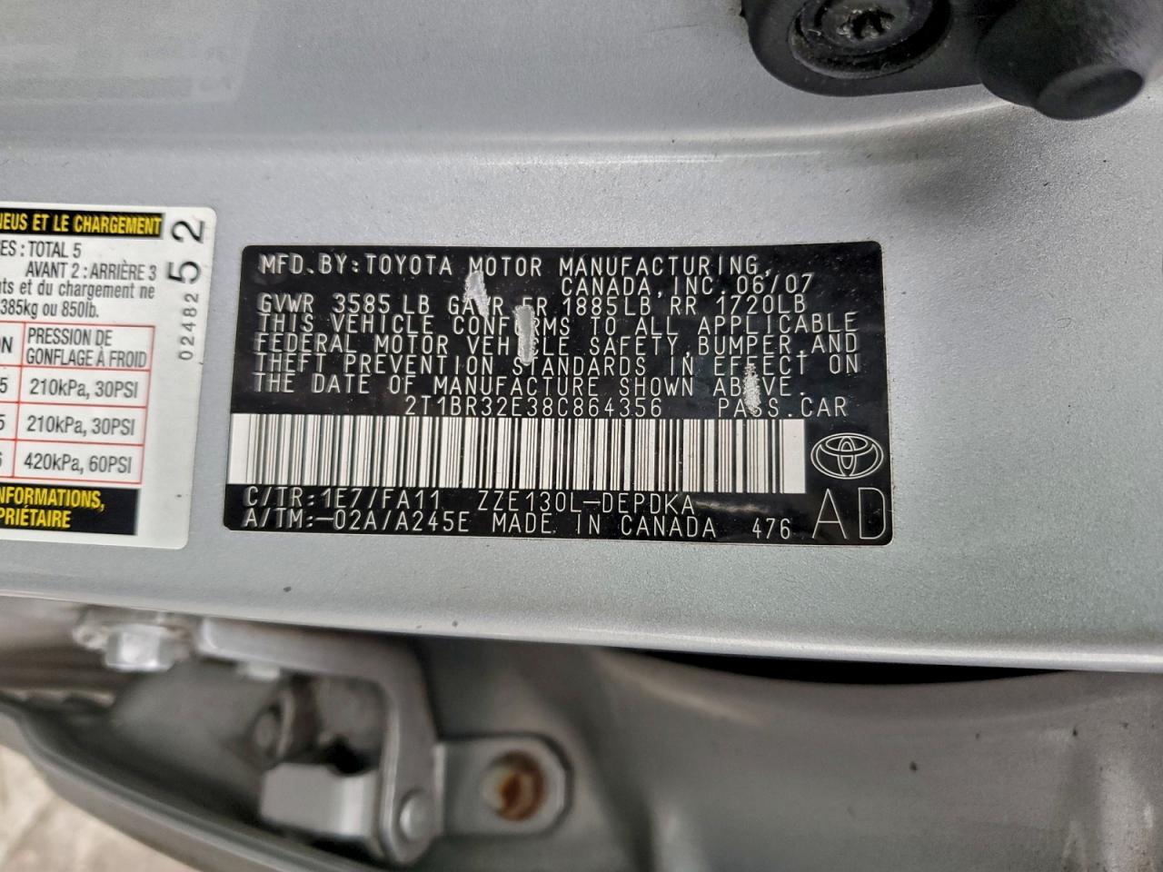 2008 TOYOTA COROLLA CE photo 13