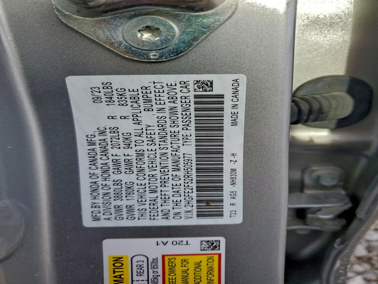 2024 HONDA CIVIC SPORT photo 12