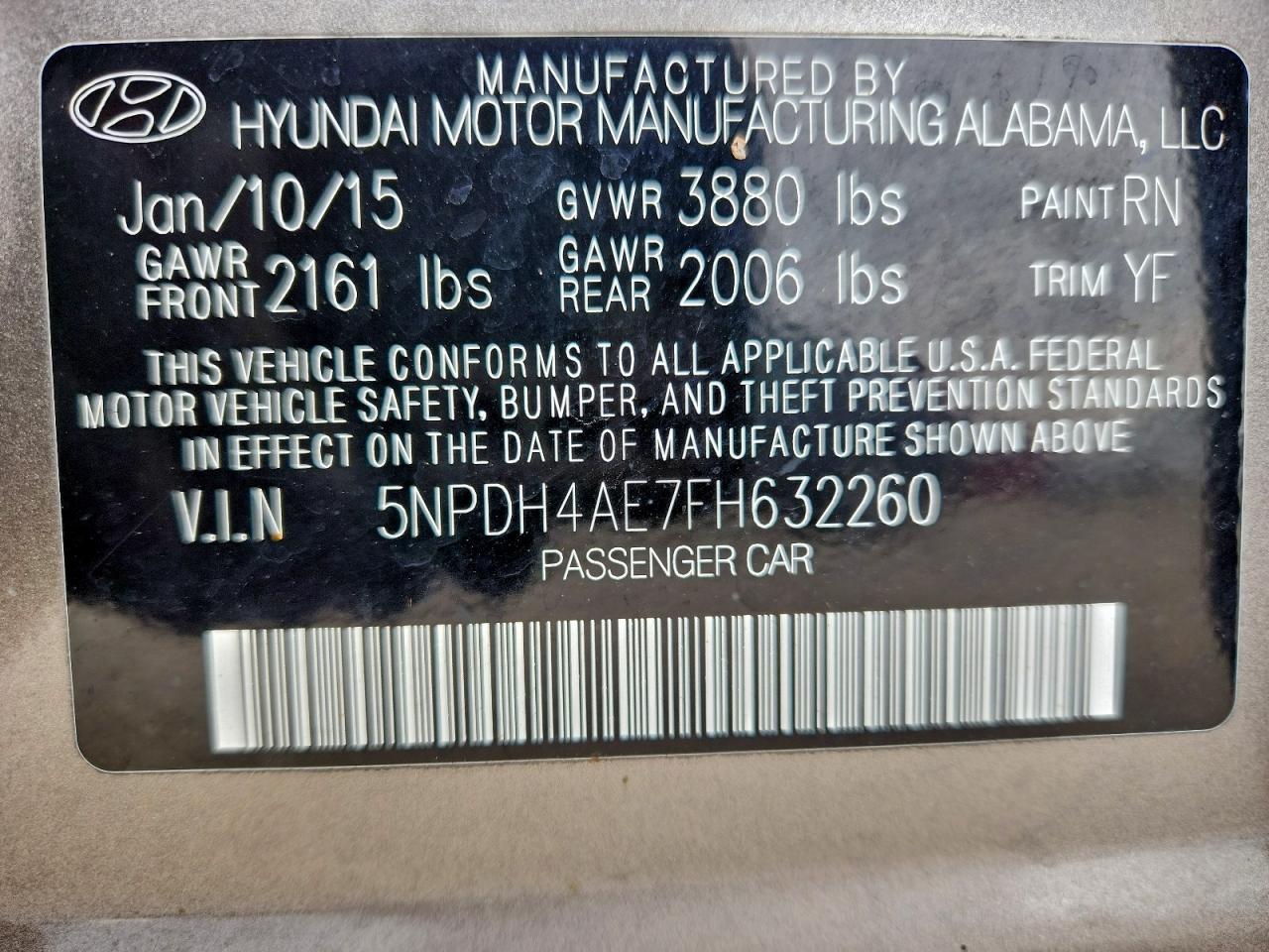2015 HYUNDAI ELANTRA SE photo 23