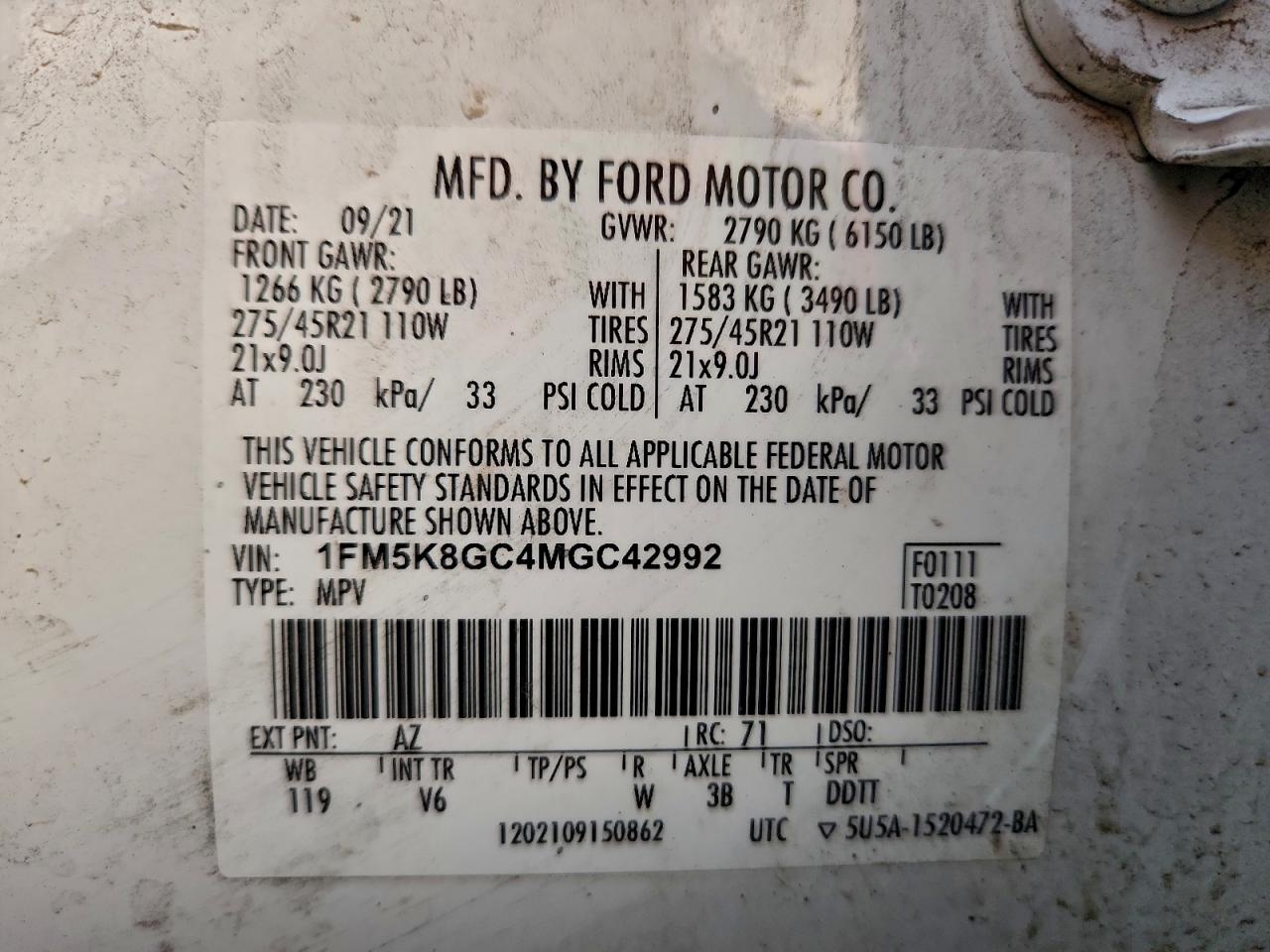 2021 FORD EXPLORER ST photo 27