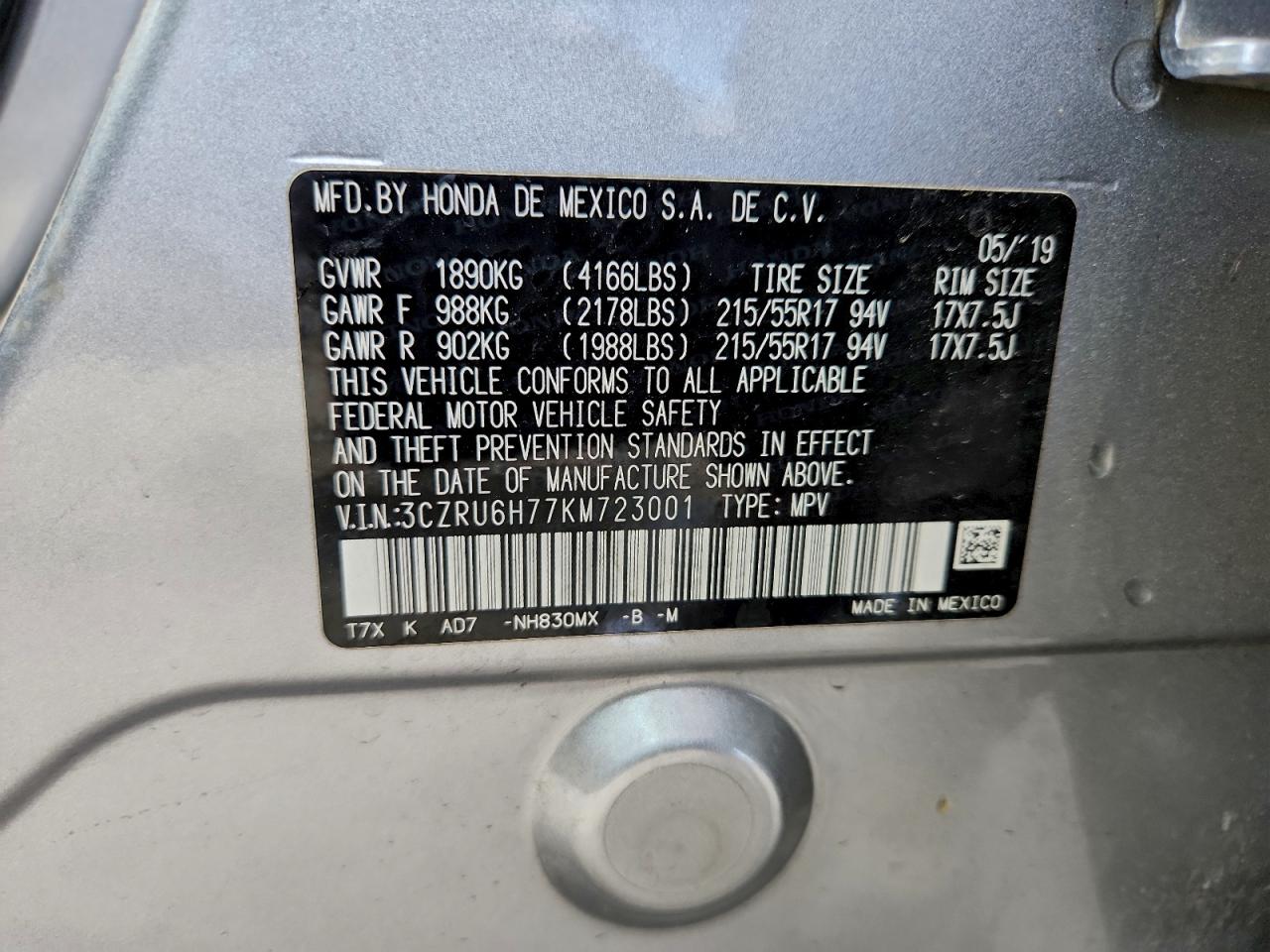 2019 HONDA HR-V EXL photo 27
