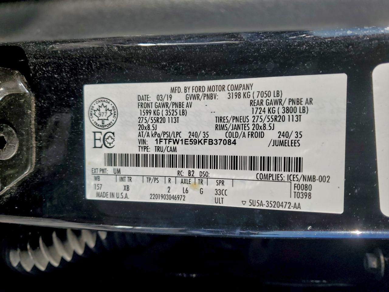 2019 FORD F150 SUPERCREW photo 12