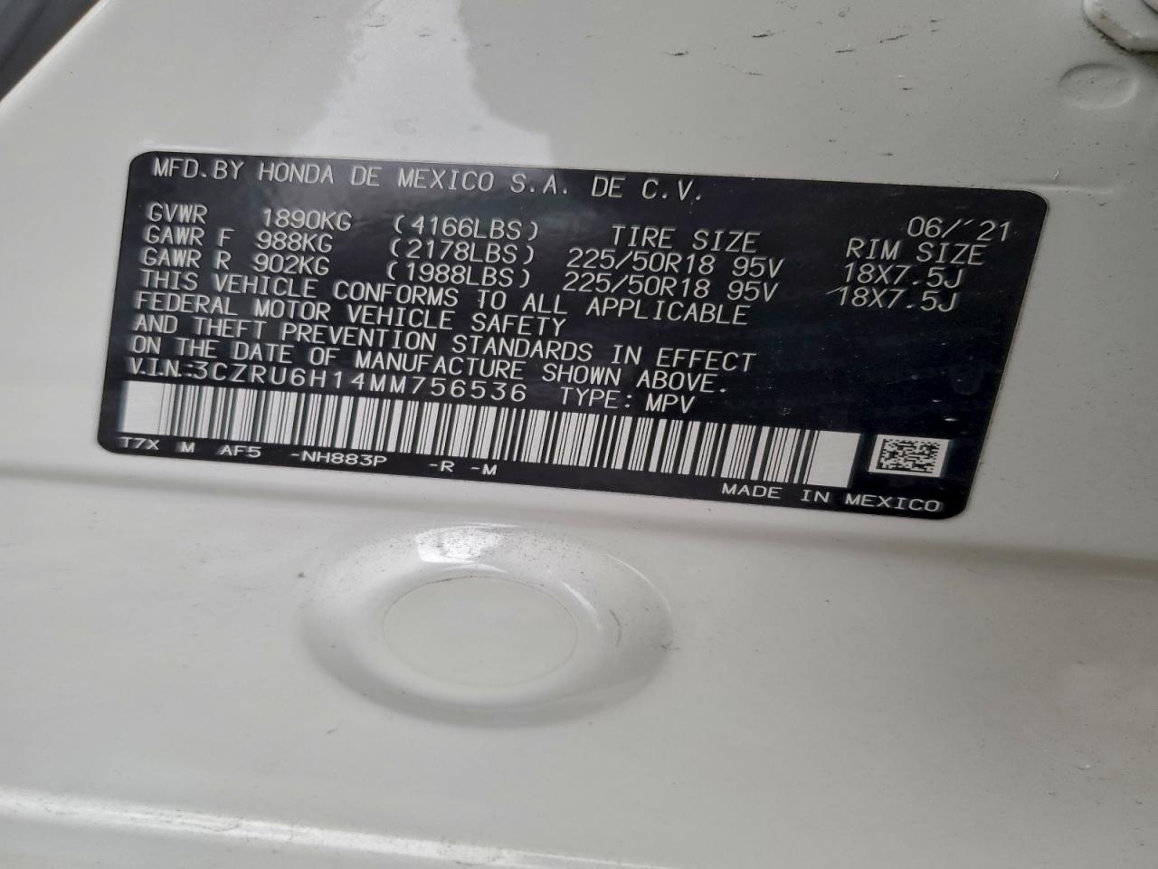 2021 HONDA HR-V SPORT photo 12