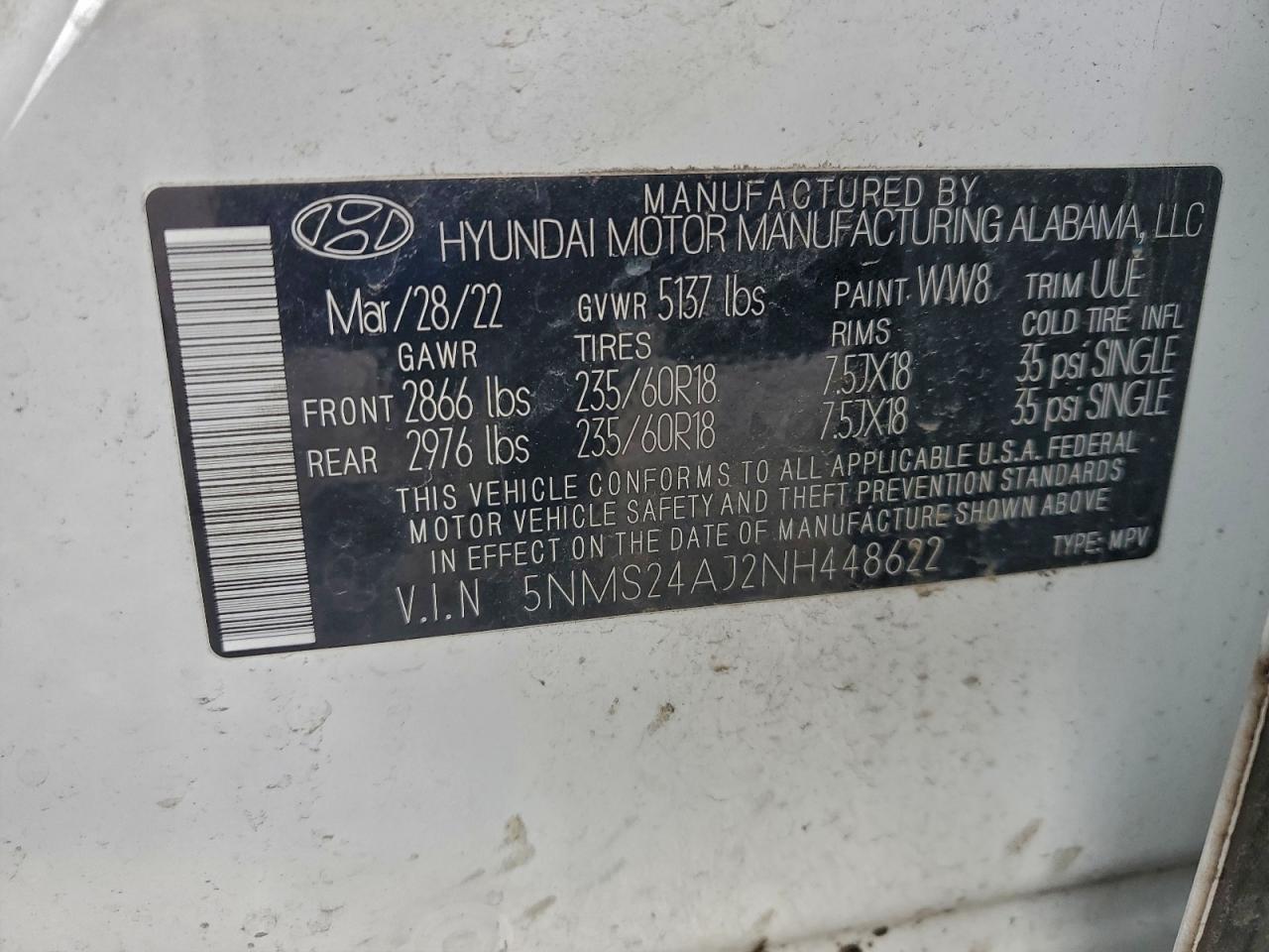 2022 HYUNDAI SANTA FE SEL photo 37