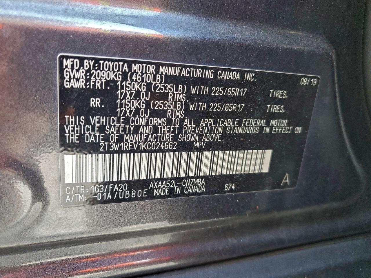 2019 TOYOTA RAV4 XLE photo 14