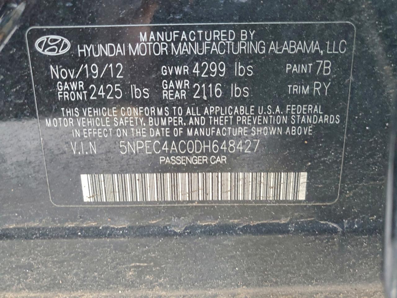 2013 HYUNDAI SONATA SE photo 12
