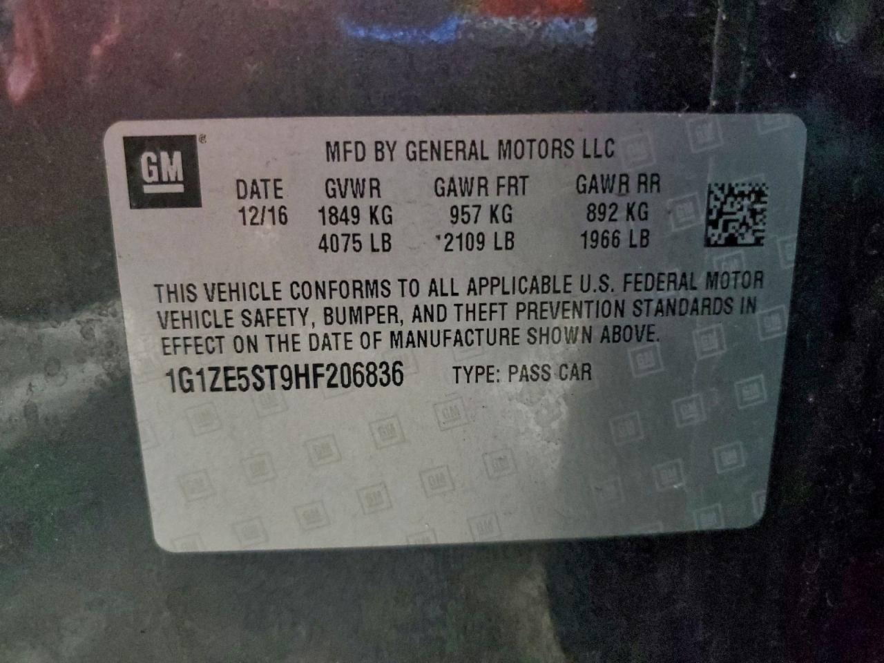 2017 CHEVROLET MALIBU LT photo 13