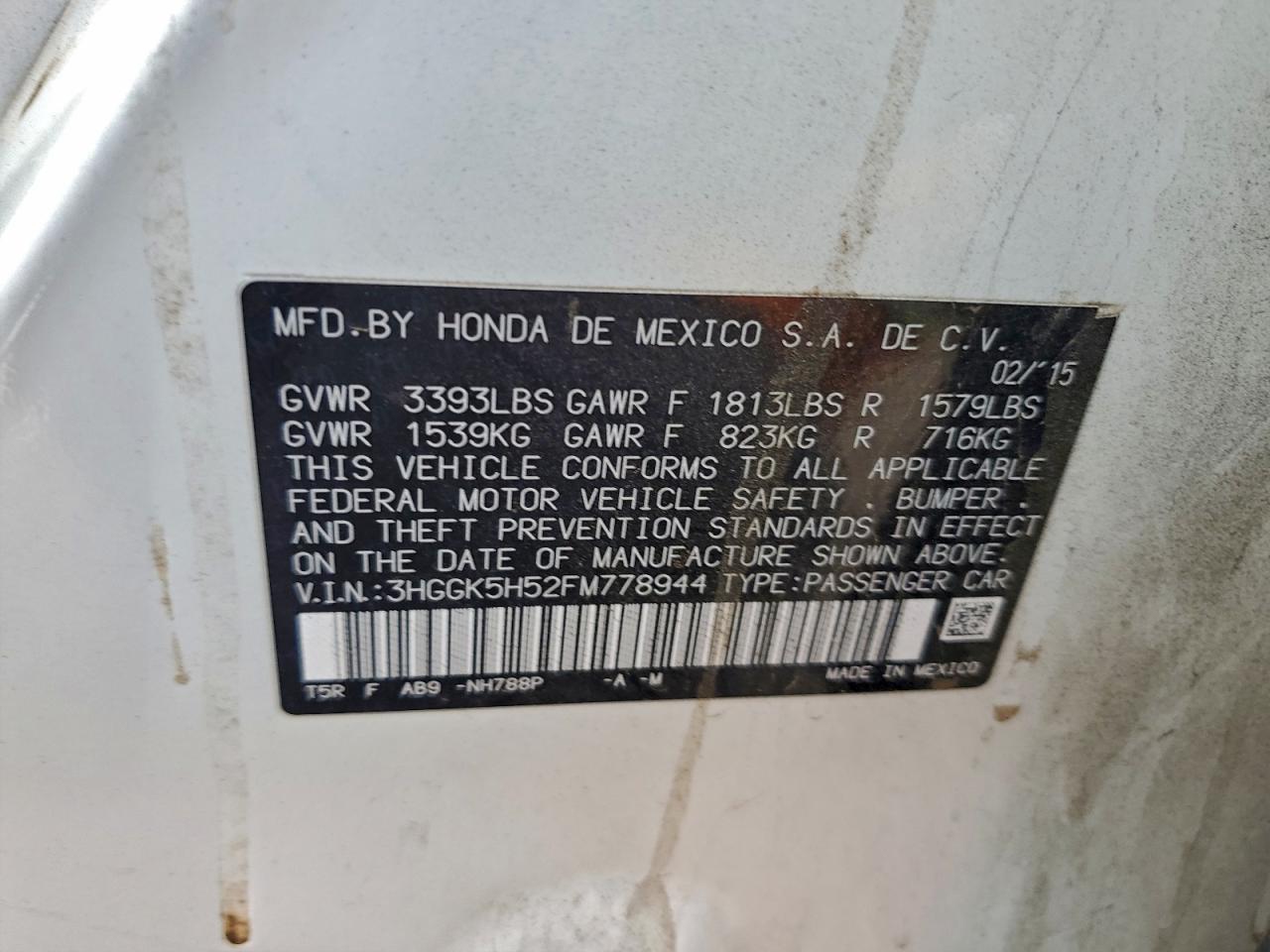2015 HONDA FIT LX photo 13
