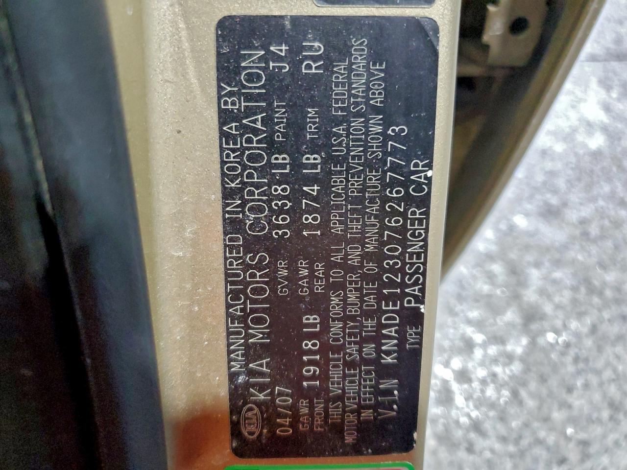2007 KIA RIO BASE photo 12