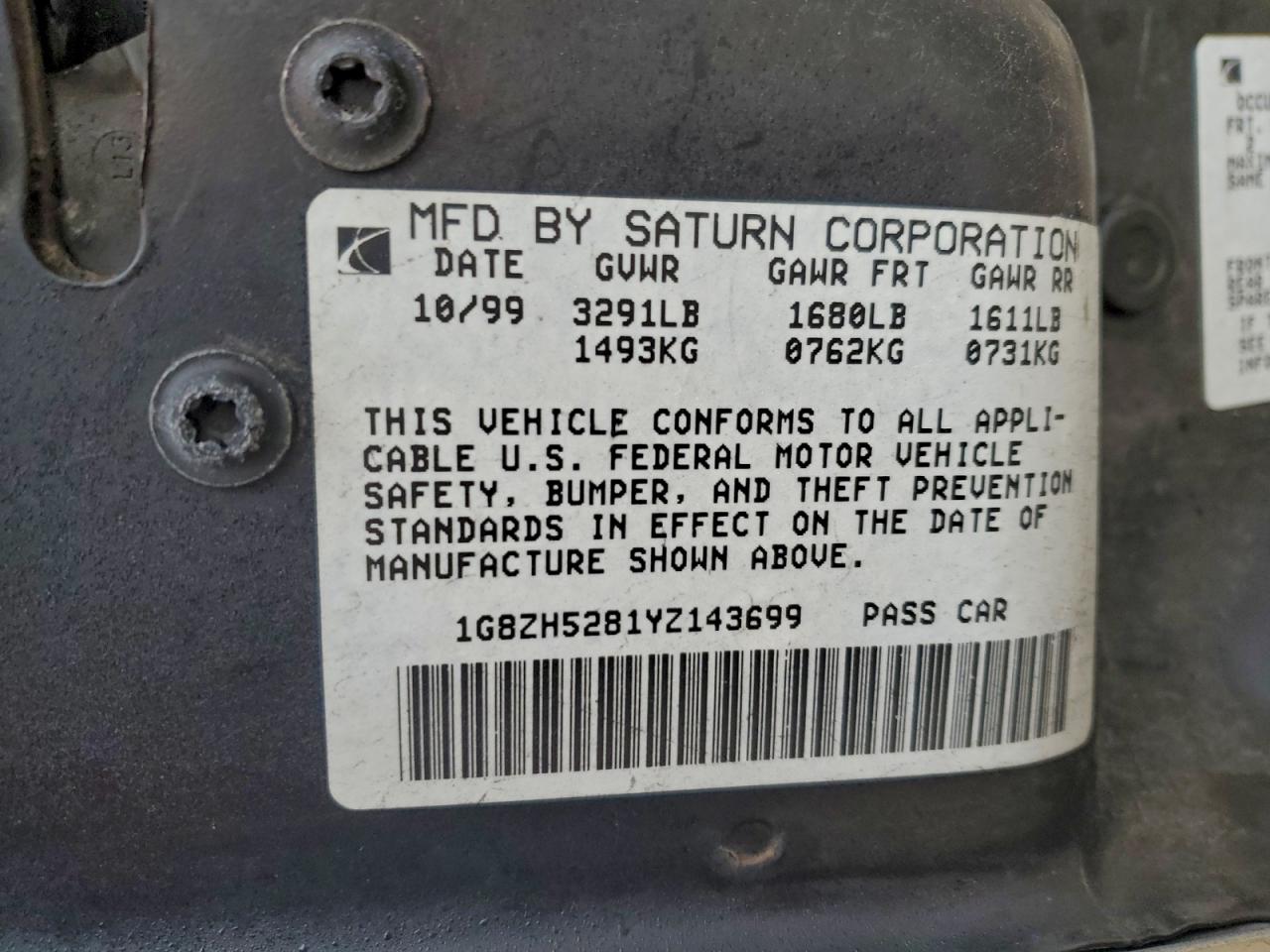 2000 SATURN SL1 photo 12