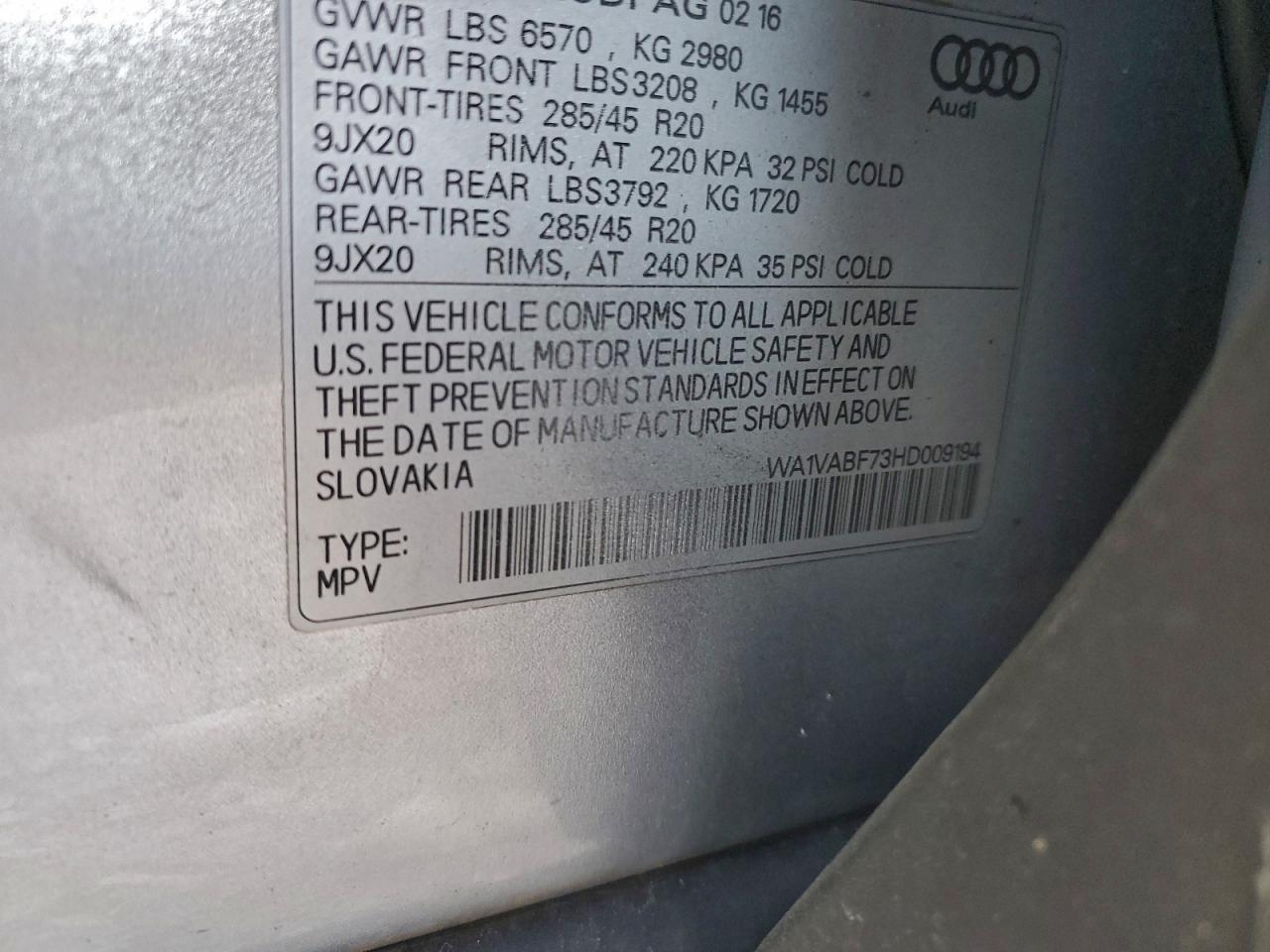 2017 AUDI Q7 PRESTIGE photo 13