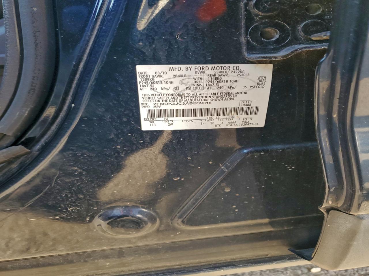 2010 FORD EDGE SEL photo 13