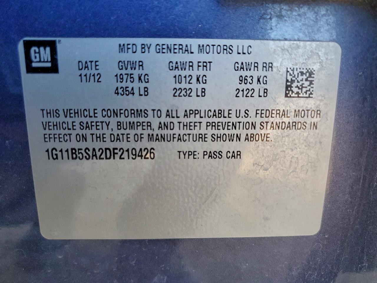 2013 CHEVROLET MALIBU LS photo 12