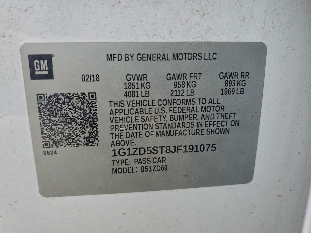 2018 CHEVROLET MALIBU LT photo 12