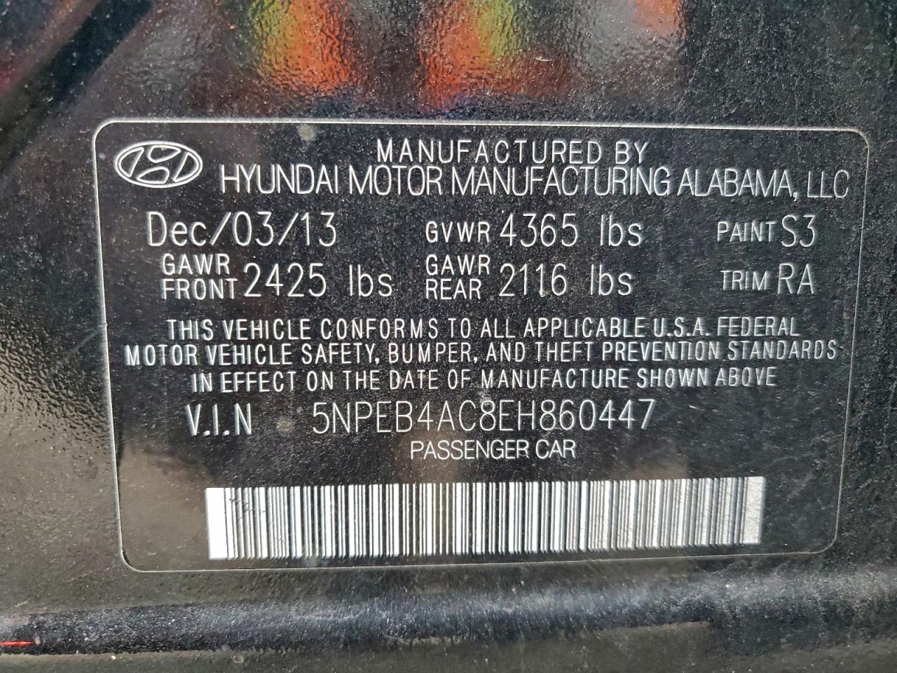 2014 HYUNDAI SONATA GLS photo 34
