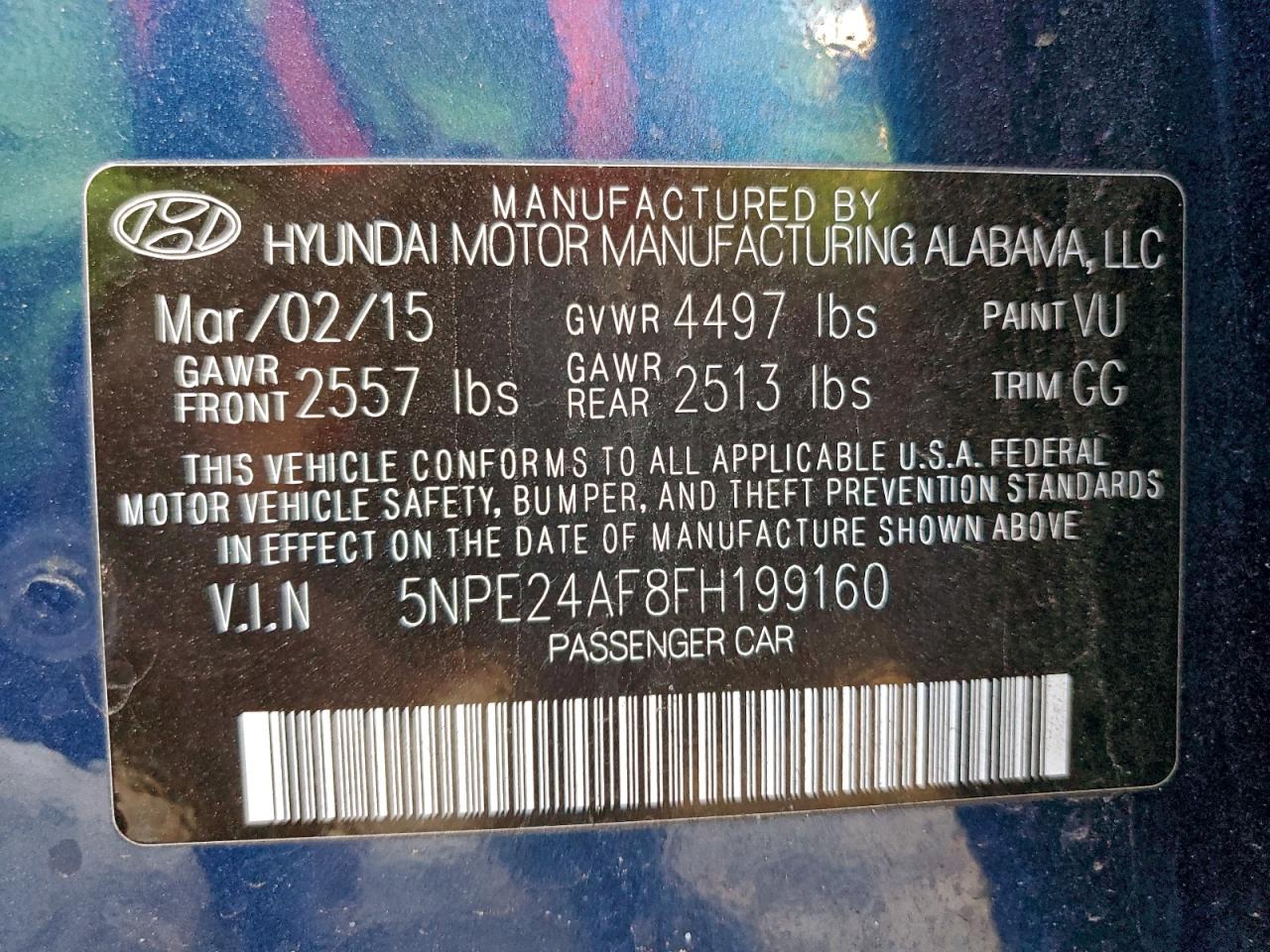 2015 HYUNDAI SONATA SE photo 12