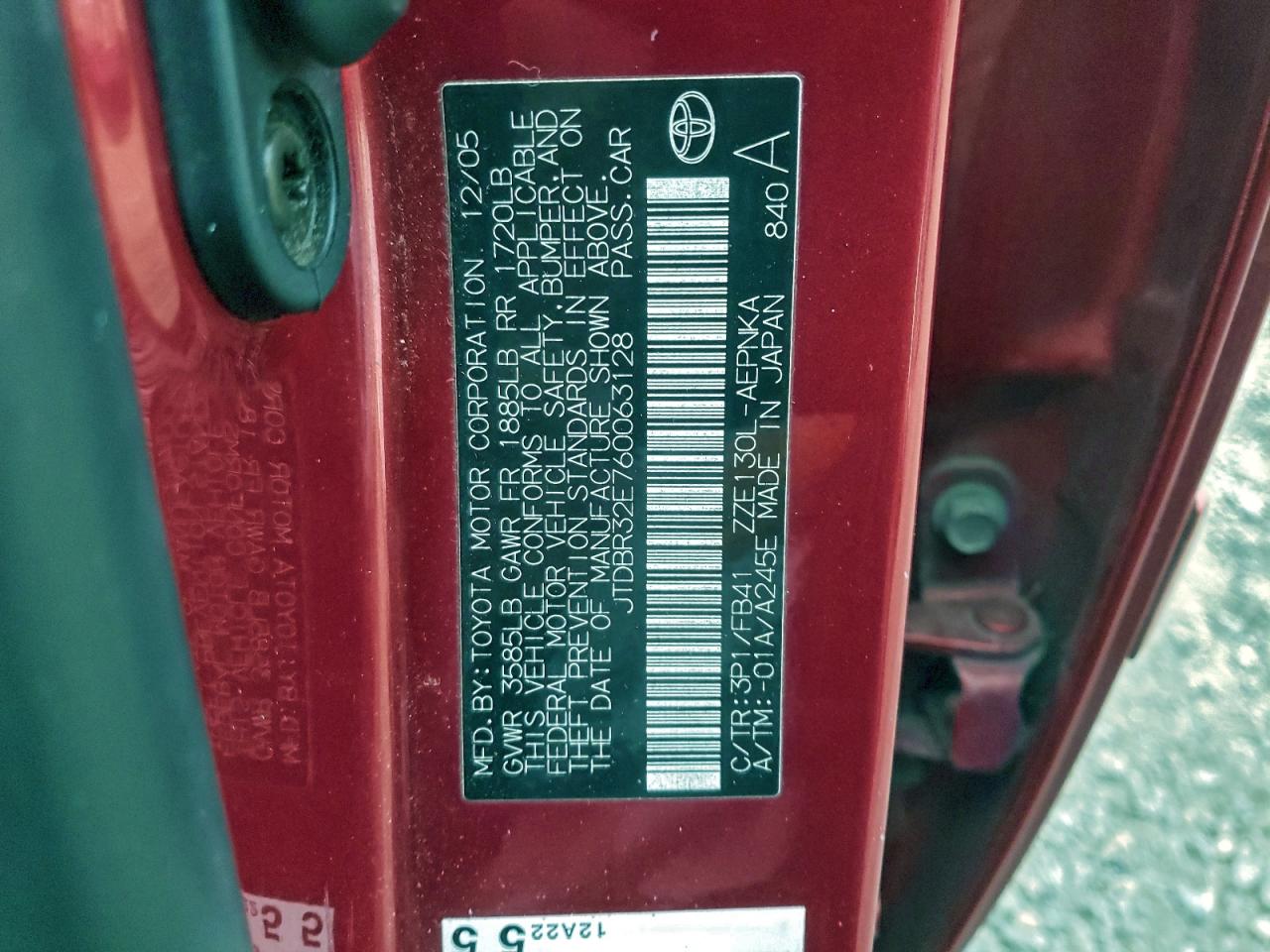 2006 TOYOTA COROLLA CE photo 23
