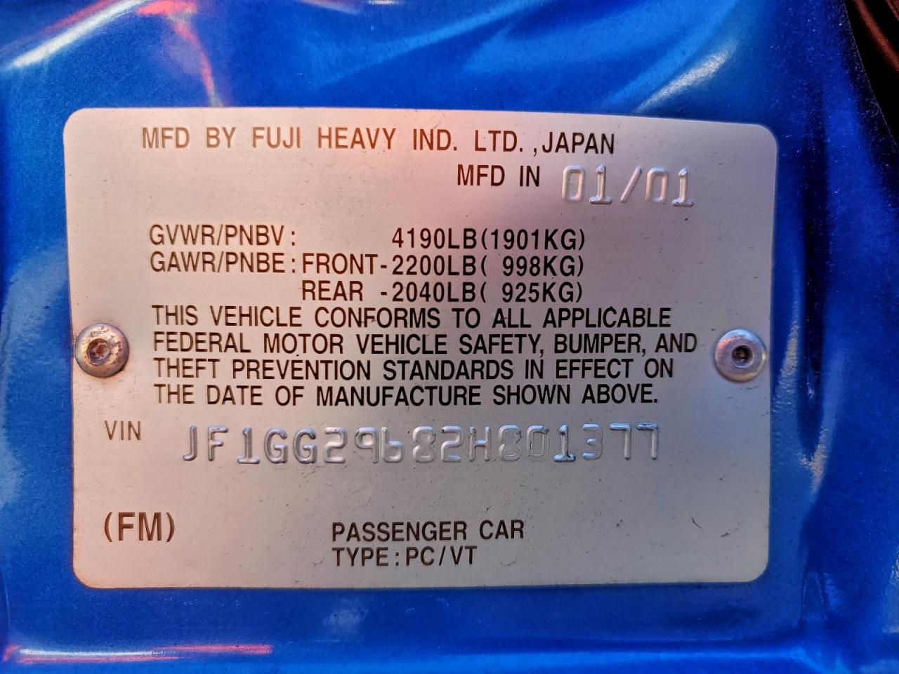 2002 SUBARU IMPREZA WRX photo 12
