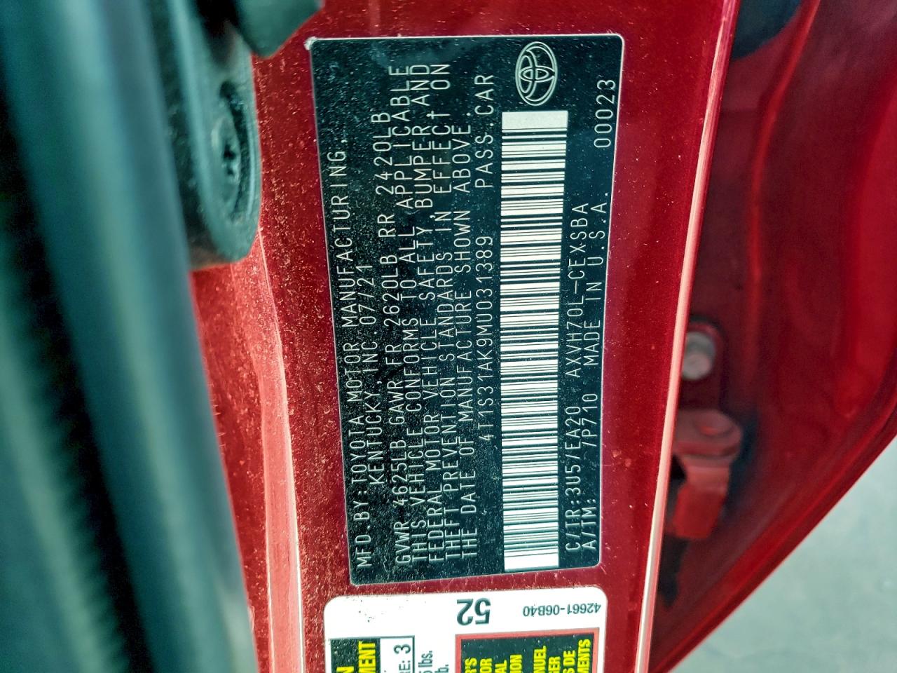 2021 TOYOTA CAMRY SE photo 12