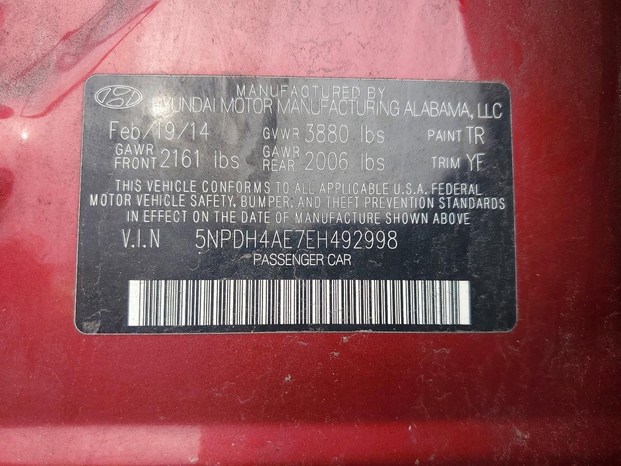 2014 HYUNDAI ELANTRA SE photo 13