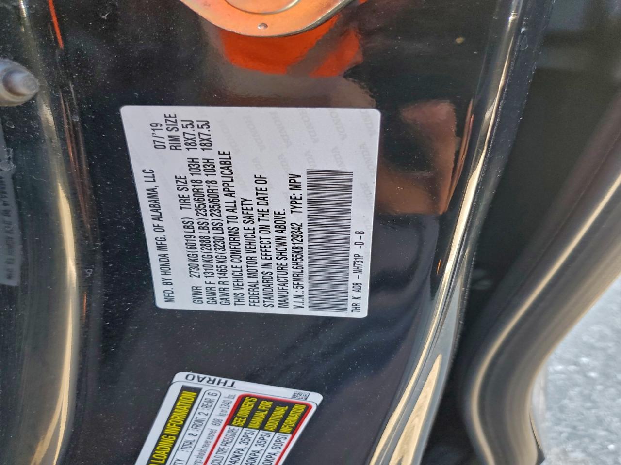 2019 HONDA ODYSSEY EX photo 13