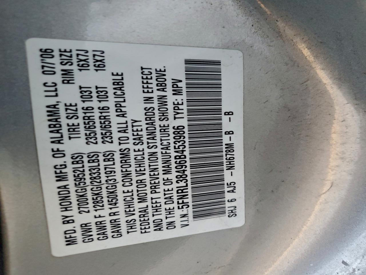 2006 HONDA ODYSSEY EX photo 13