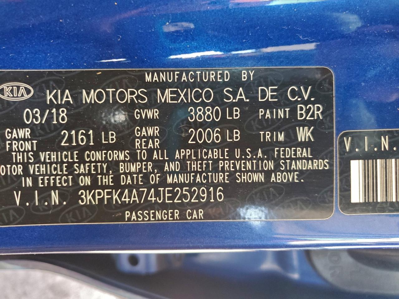 2018 KIA FORTE LX photo 12