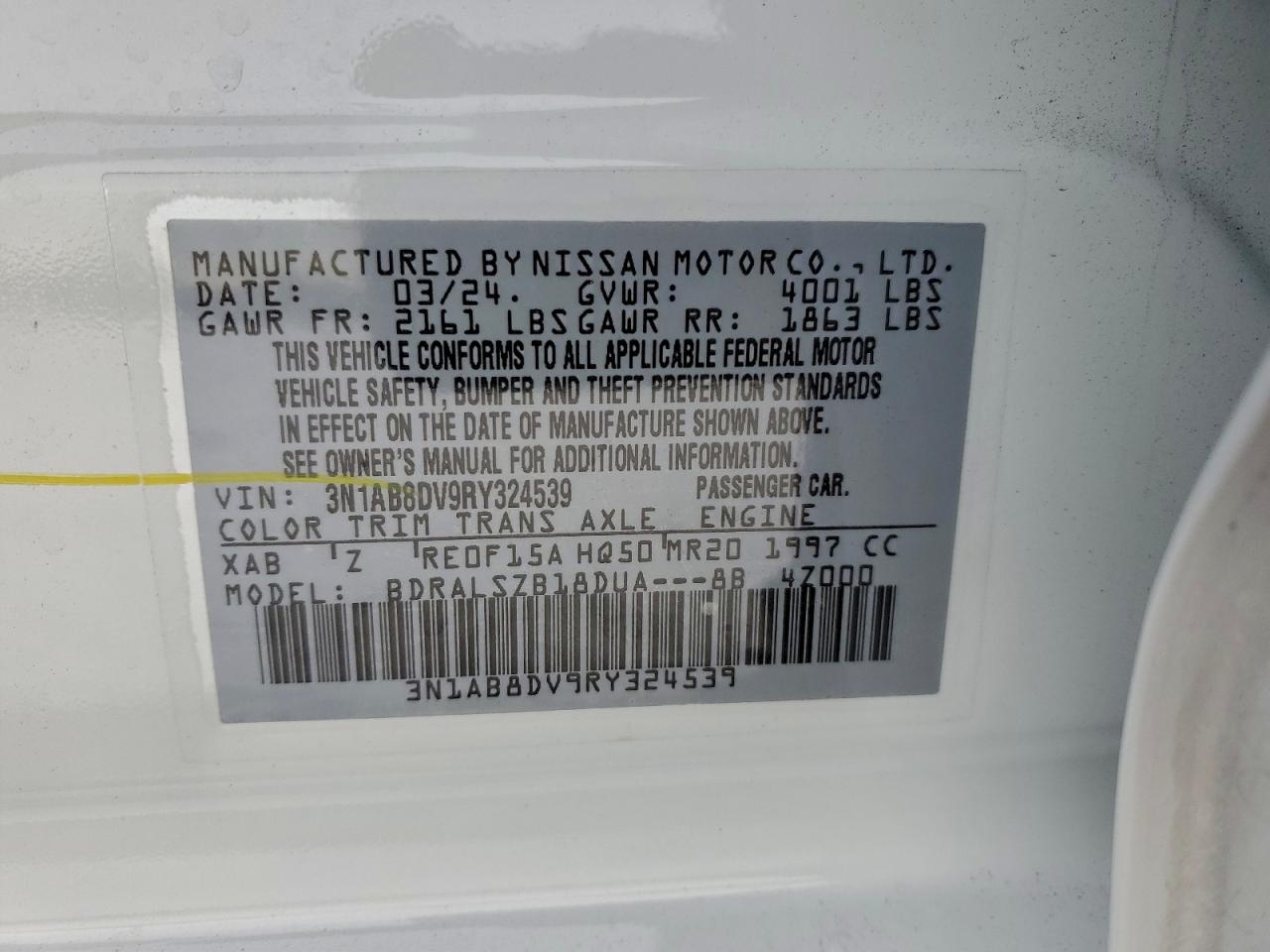 2024 NISSAN SENTRA SR photo 12