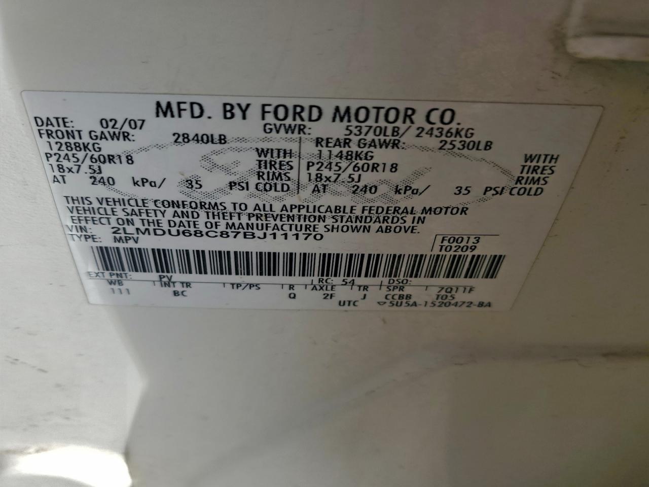 2007 LINCOLN MKX photo 13