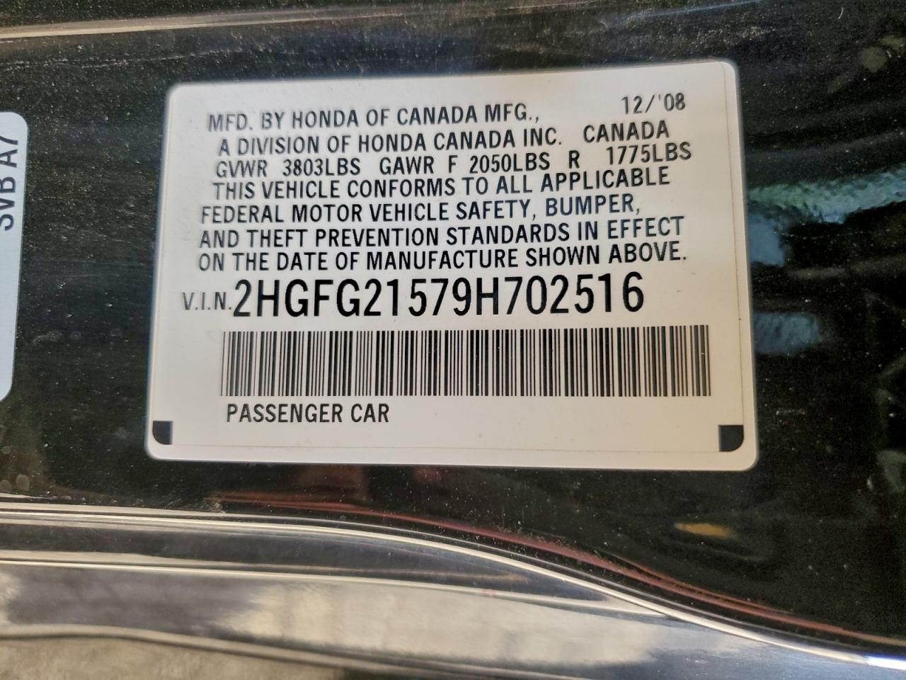 2009 HONDA CIVIC SI photo 12