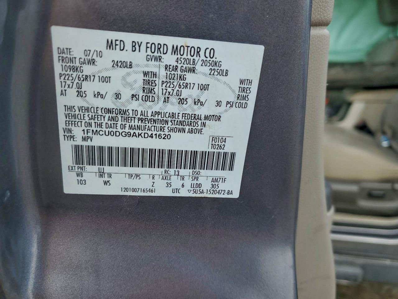 2010 FORD ESCAPE XLT photo 13