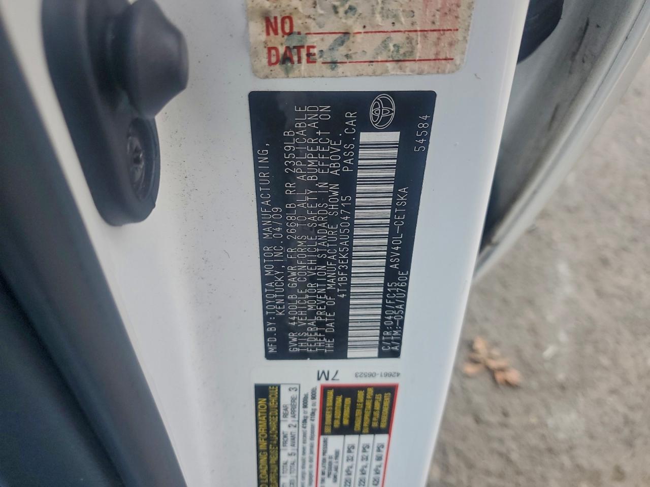 2010 TOYOTA CAMRY BASE photo 12