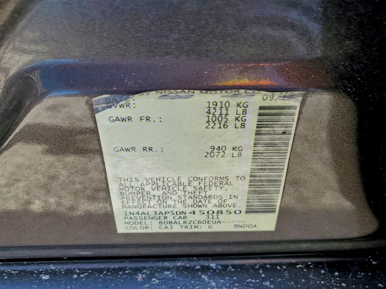 2013 NISSAN ALTIMA 2.5 photo 12