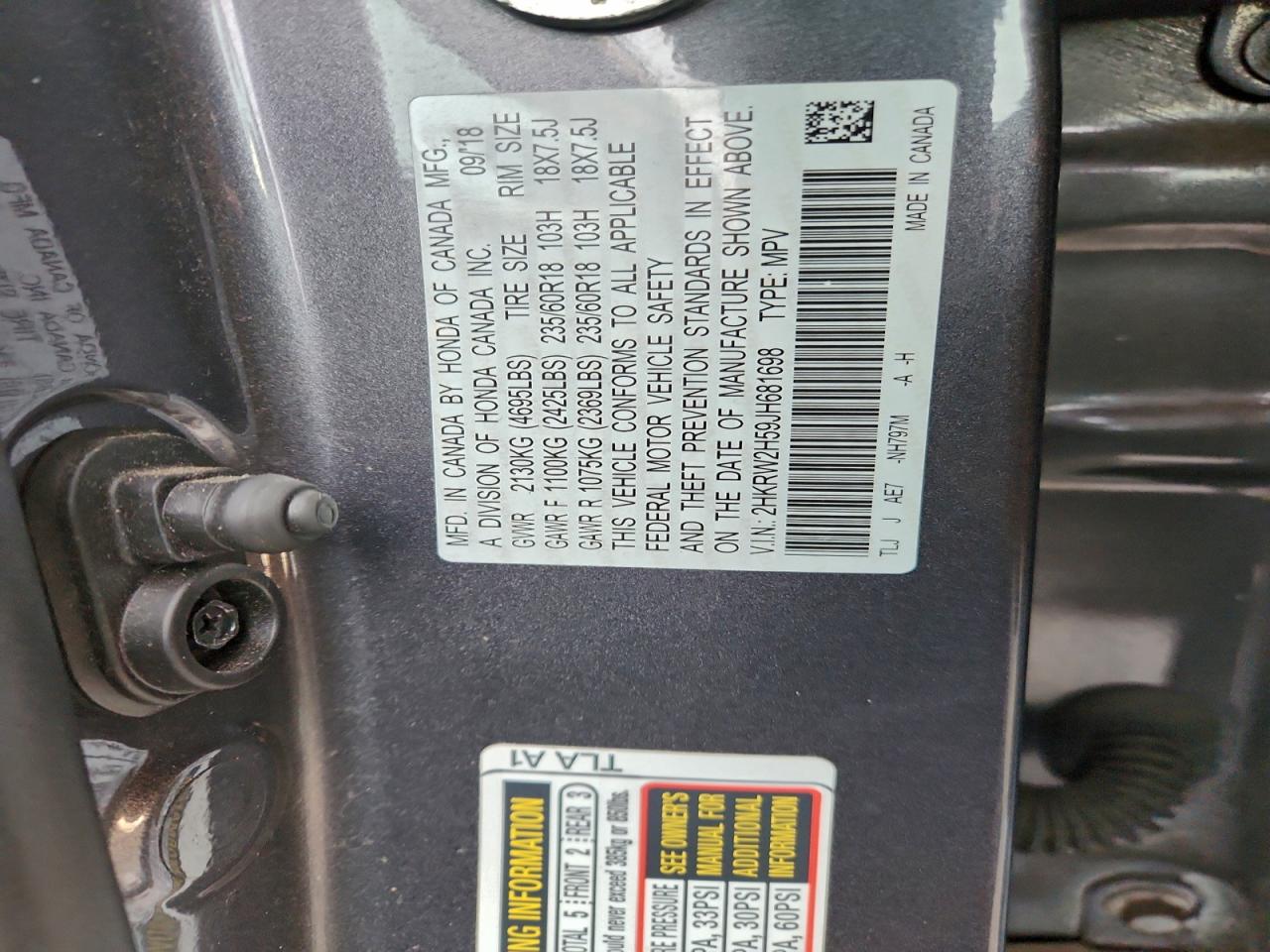 2018 HONDA CR-V EX photo 13