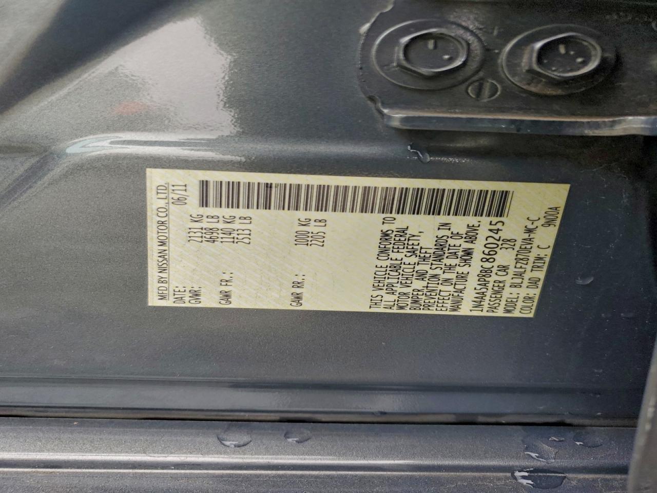 2011 NISSAN MAXIMA S photo 12
