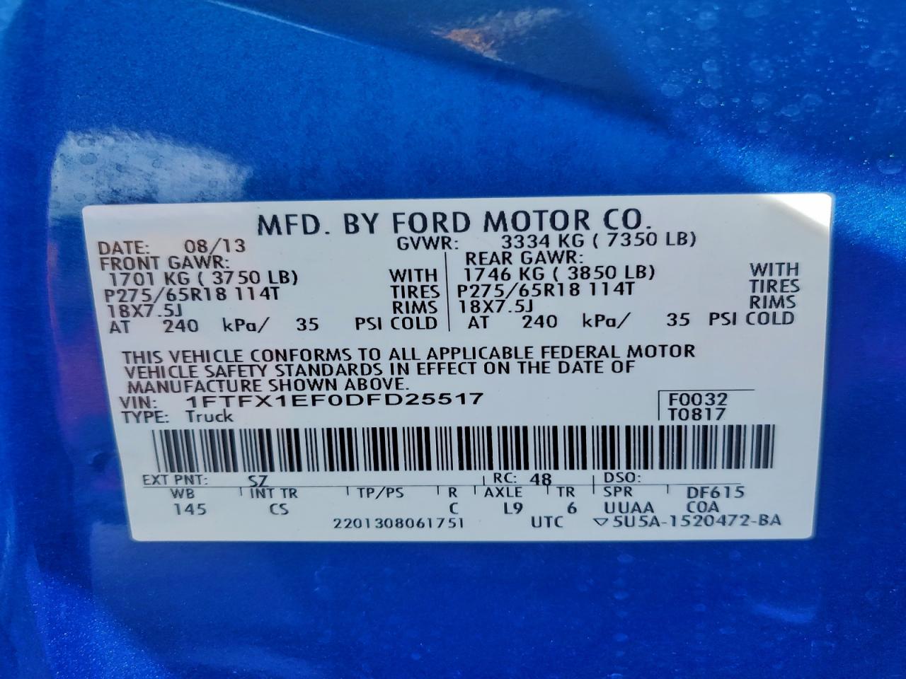 2013 FORD F150 SUPER CAB photo 12