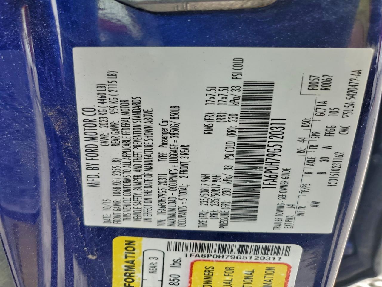 2016 FORD FUSION SE photo 13