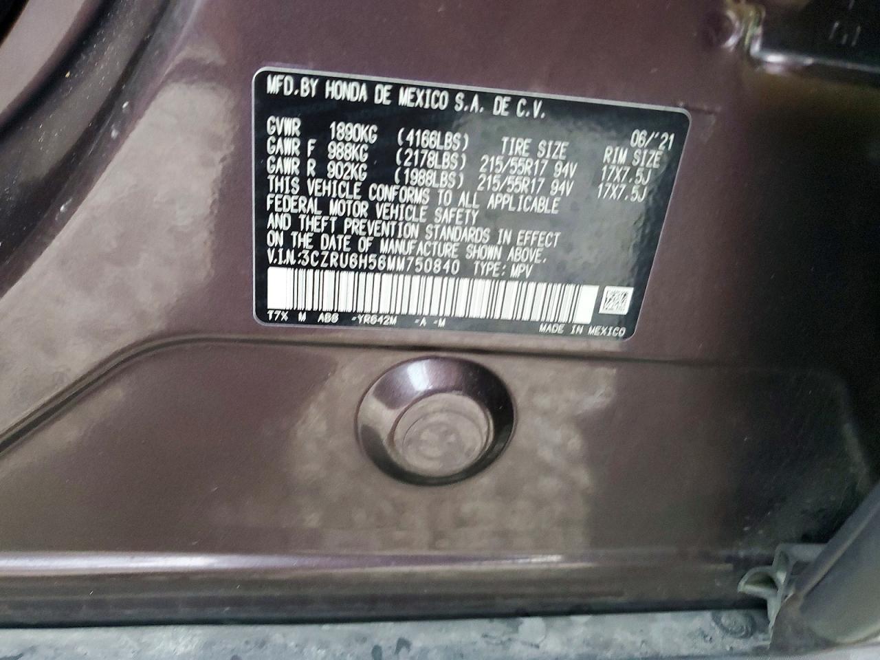 2021 HONDA HR-V EX photo 13
