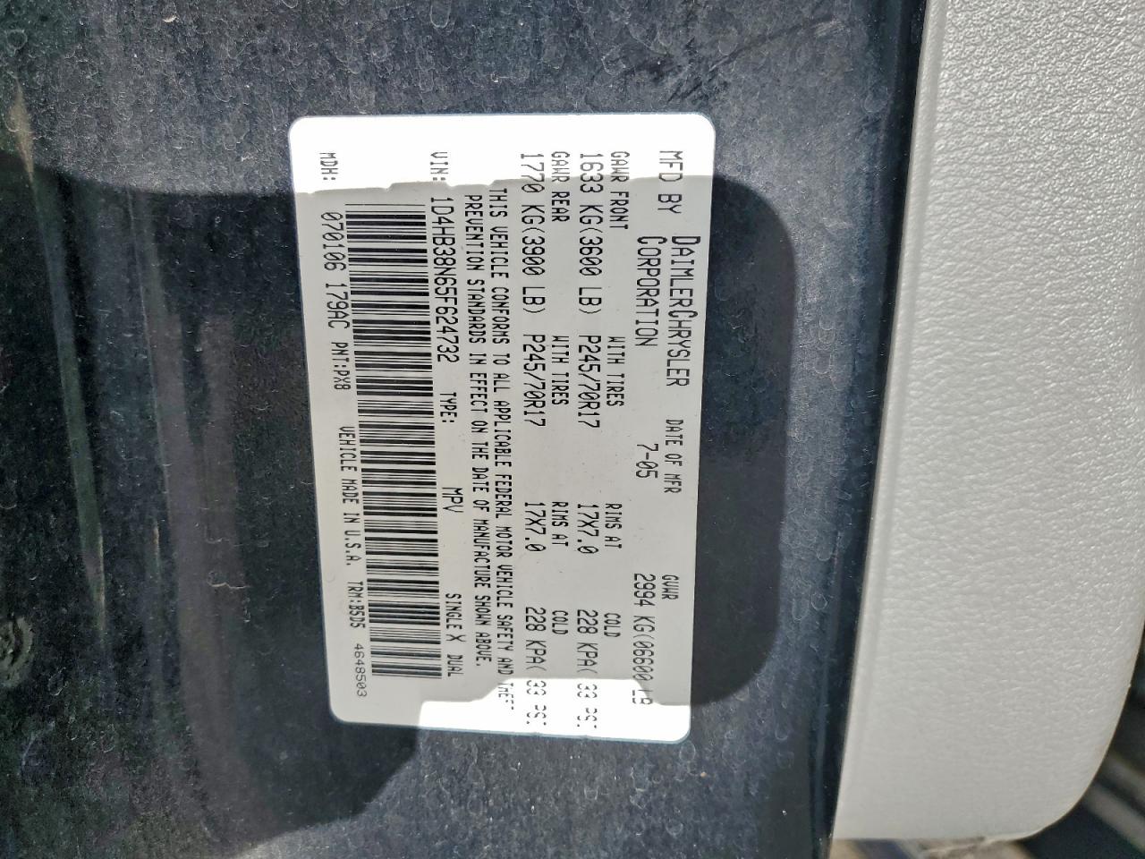 2005 DODGE DURANGO ST photo 13