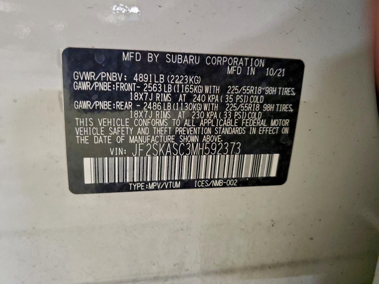 2021 SUBARU FORESTER LIMITED photo 12
